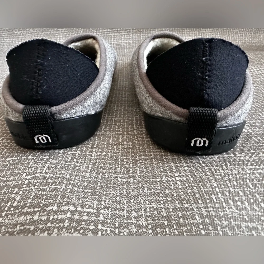 Mahabis Classic Larvik Felt Slippers EU 40 Gray Black Wool Indoor Outdoor Shoes